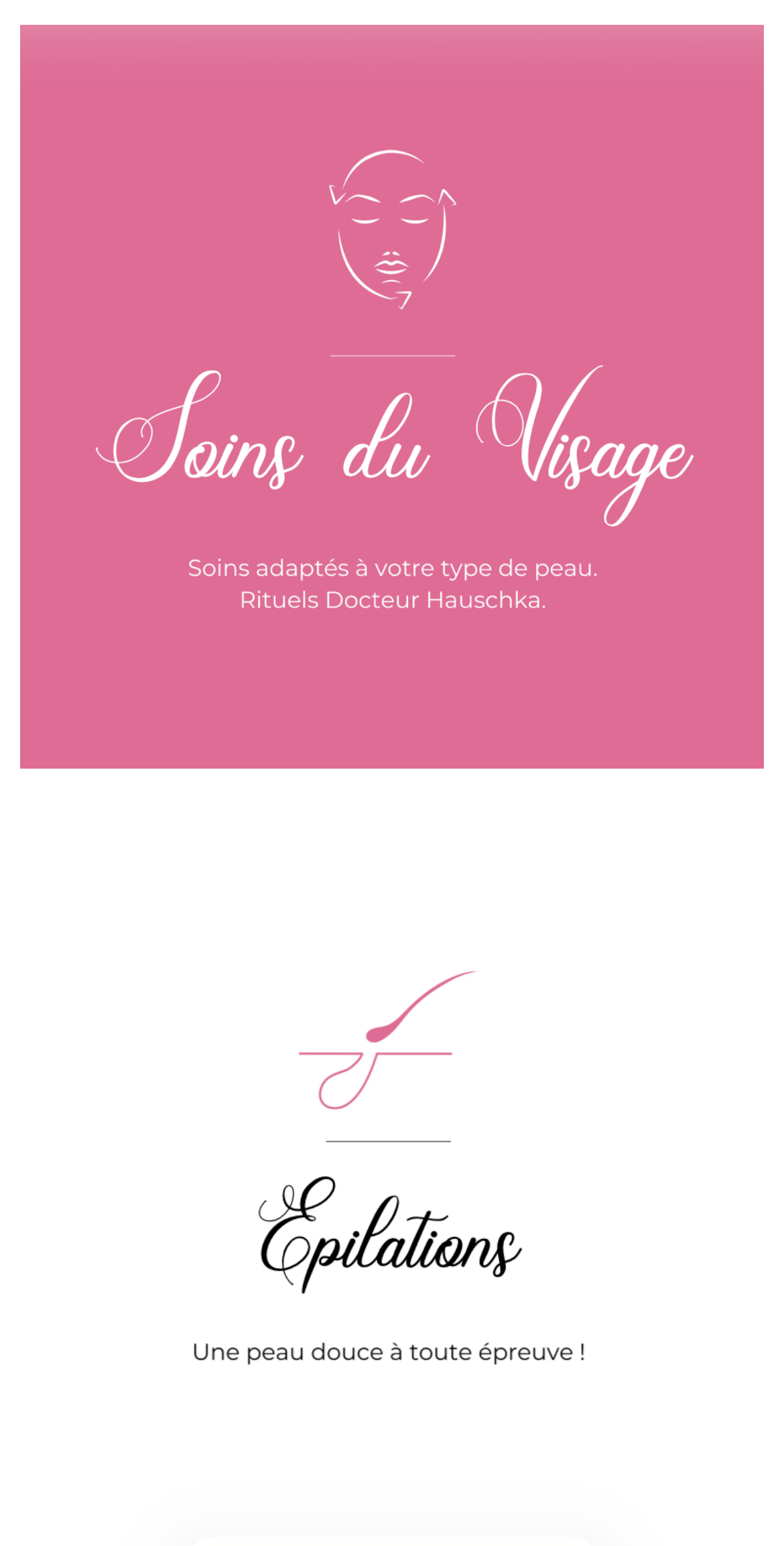 Chloé Esthétique website, mobile version