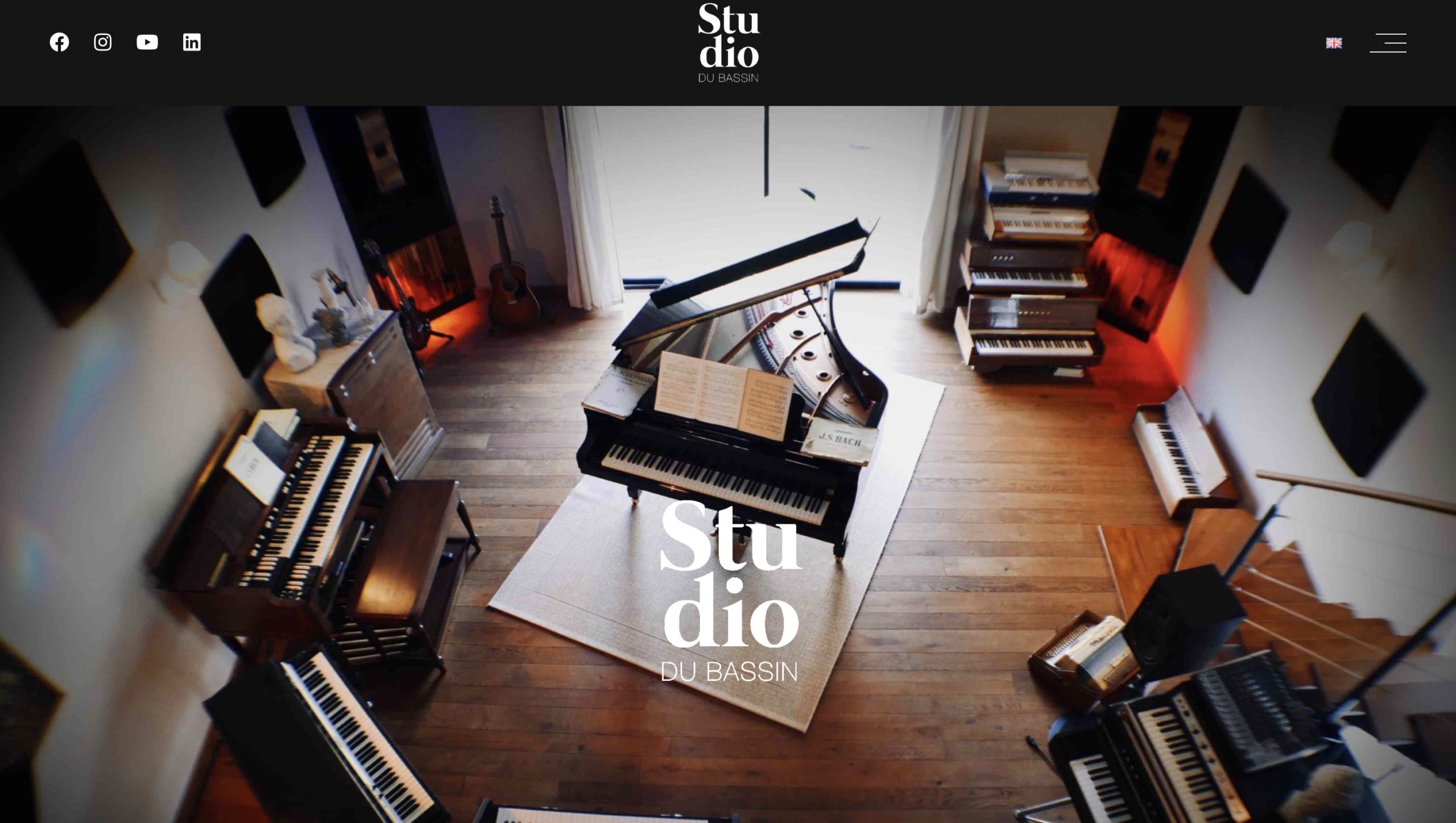 Studio du Bassin website, desktop version