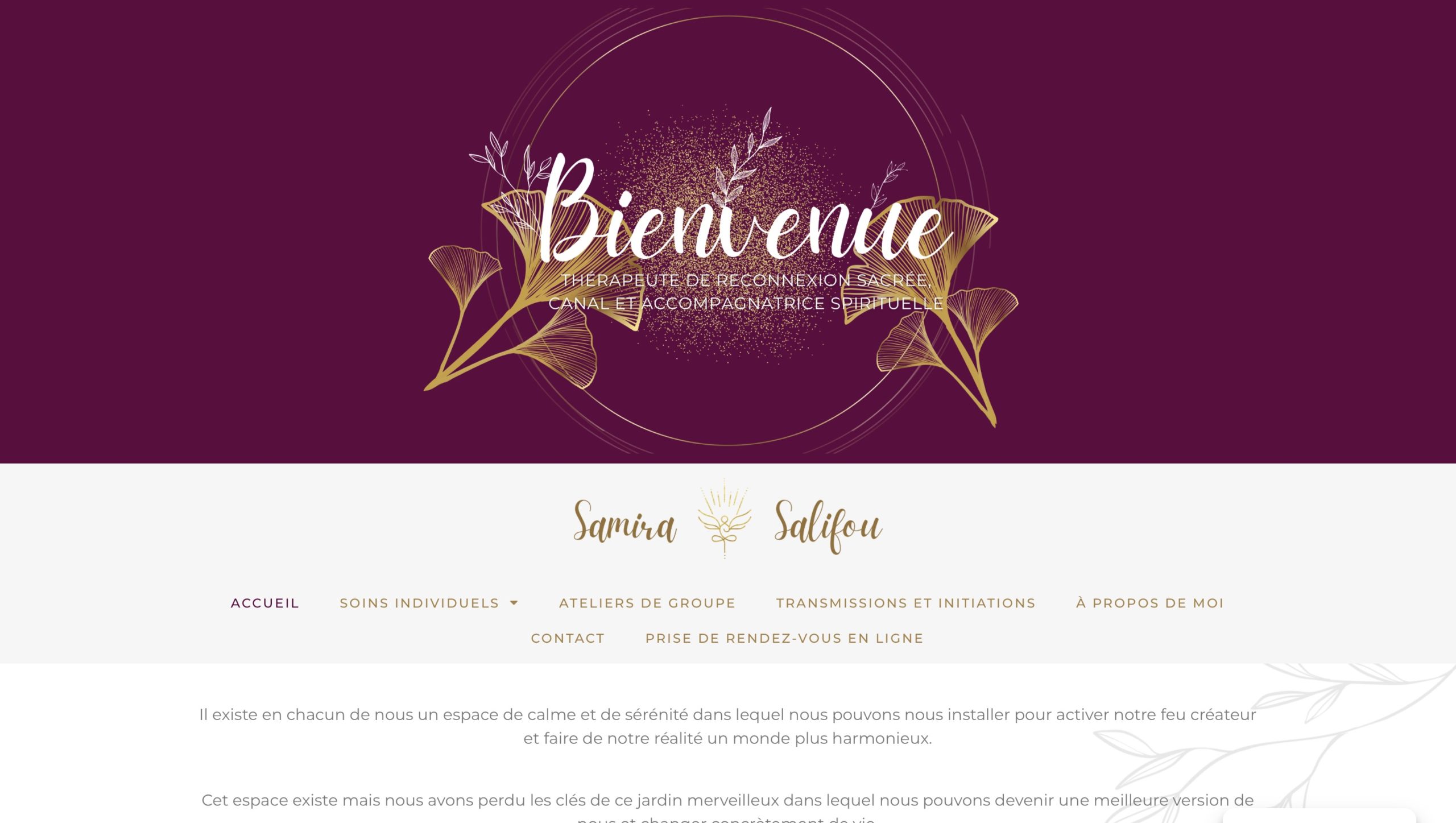 Soin Énergétique Bordeaux website, desktop version
