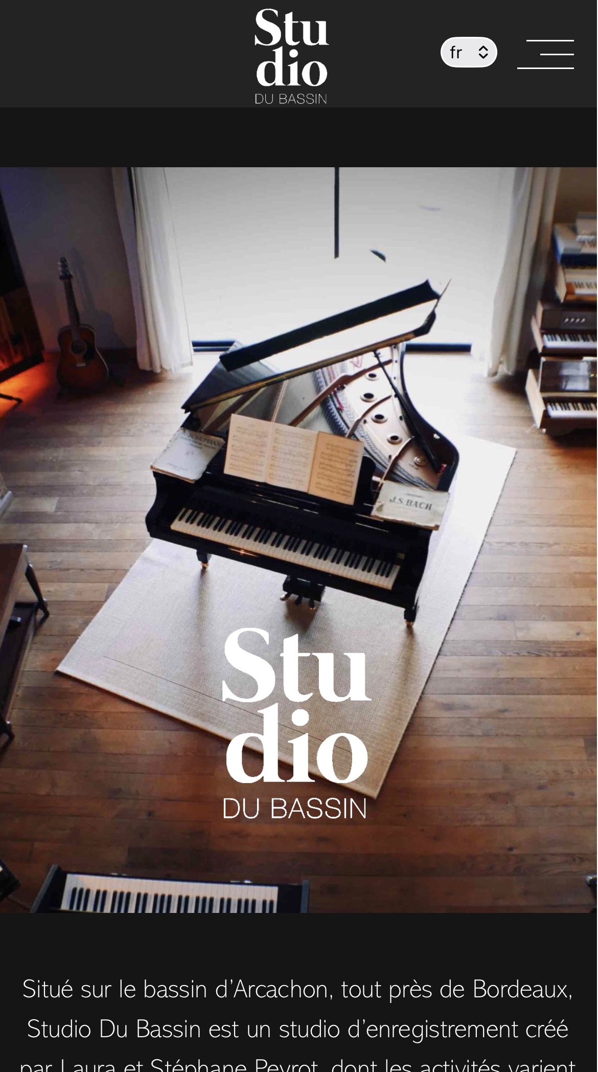 Studio du Bassin website, mobile version