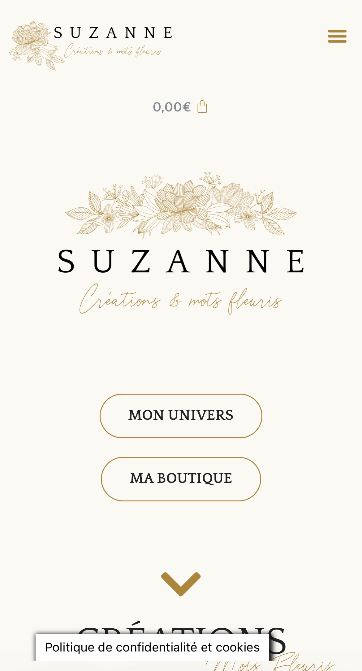 Site Suzanne, version téléphone
